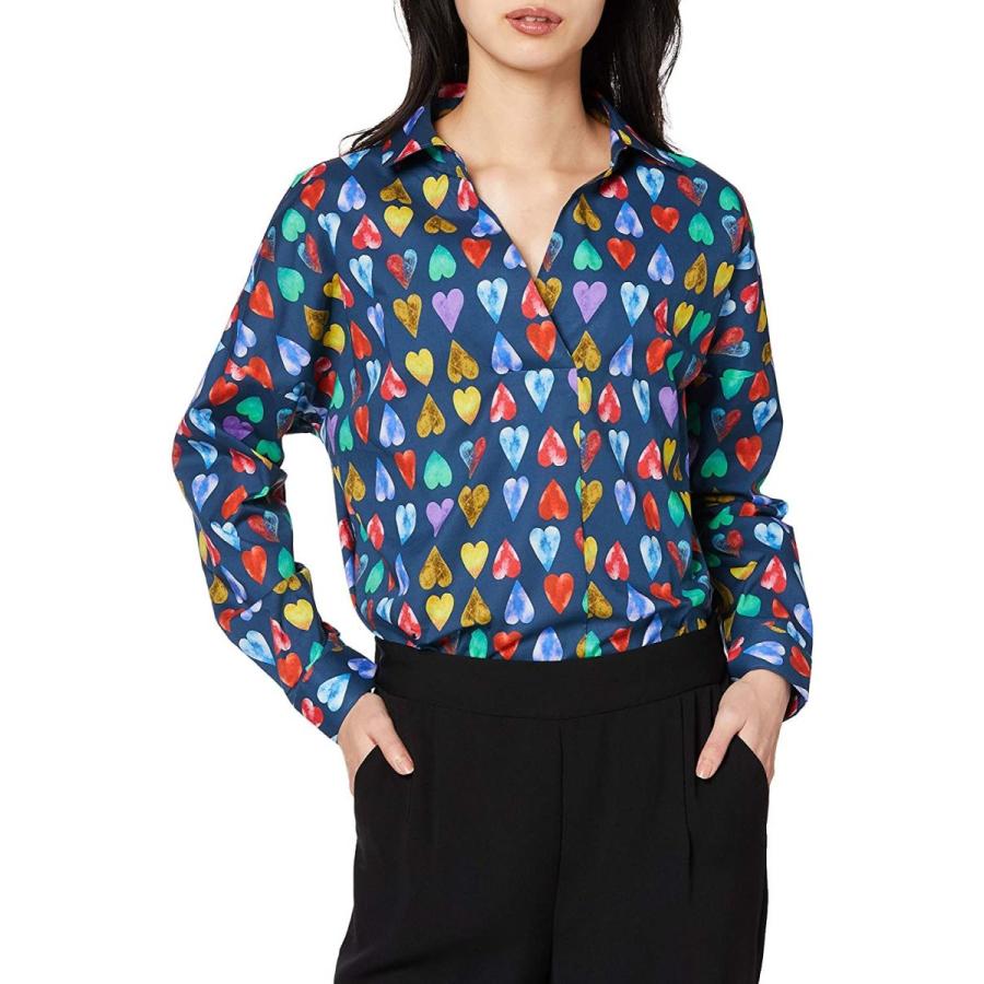 【新商品】 ナラ カミーチェ カラフルハートプリントプルオーバー長袖シャツ 10-01-01-070 レディース ネイビー 日本 M (日本サイズ9 【L2136427524】(12353円)