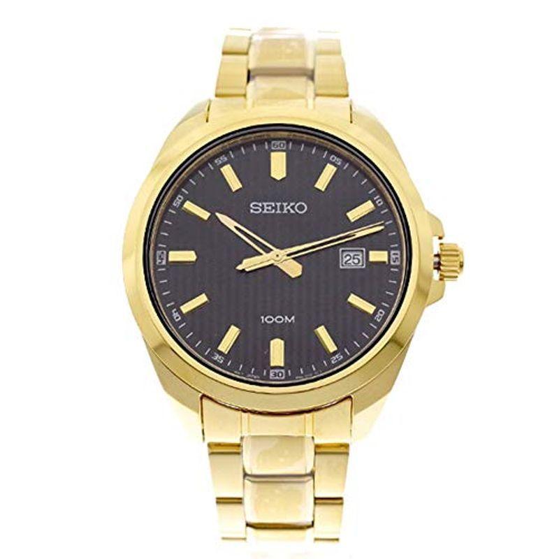 セイコー SEIKO 腕時計 SUR282P1 クォーツ ブラック ゴールドメンズ 並行輸入品｜pochon-do