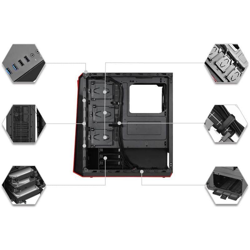 後払い手数料無料 Silverstone Pcケース 自作pc用 Redlineシリーズ Pcケース ブラック ブラック Sst Rl07b G Pcパーツ ぽちょん堂 コピー