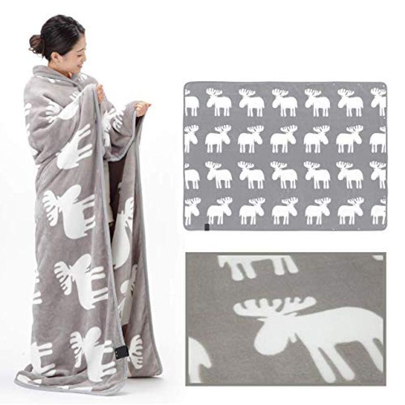 とろけるフランネル 着る電気毛布 クルン (グレー ロングサイズ(140×180cm))｜pochon-do