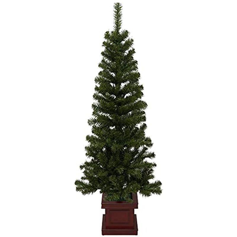 クリスマス屋 クリスマスツリー 120cm 木製ポット スリム スリムツリー 単品 ポットツリー ウッドベース