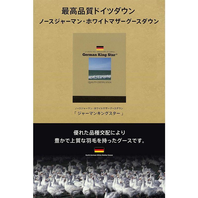 【新品】 羽毛布団 クイーン ドイツ産 ジャーマンキングスター ホワイト マザーグースダウン 95％ 二層立体 ツインキルト 無地キナリ 60サテン 【P2006156833】(72175円)