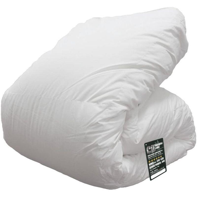 【新品】 羽毛布団 クイーン ドイツ産 ジャーマンキングスター ホワイト マザーグースダウン 95％ 二層立体 ツインキルト 無地キナリ 60サテン 【P2006156833】(72175円)