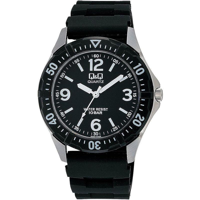 シチズン Q&Q 腕時計 アナログ 防水 ウレタンベルト W376-305 メンズ ブラック｜pochon-do｜05