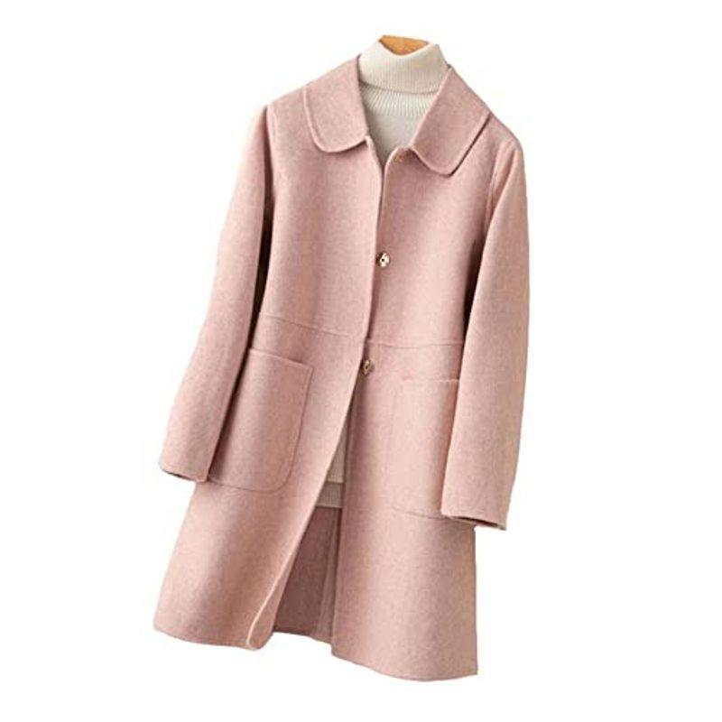ウールコート チェスターコート レディース リバーコート ゴルフ ダブルフェイス ラシャコート ダブルフェイス リバーコート カシミヤ スタンドカラー 洋服 ぽちょん堂 通勤 アウター 冬 決算特価商品