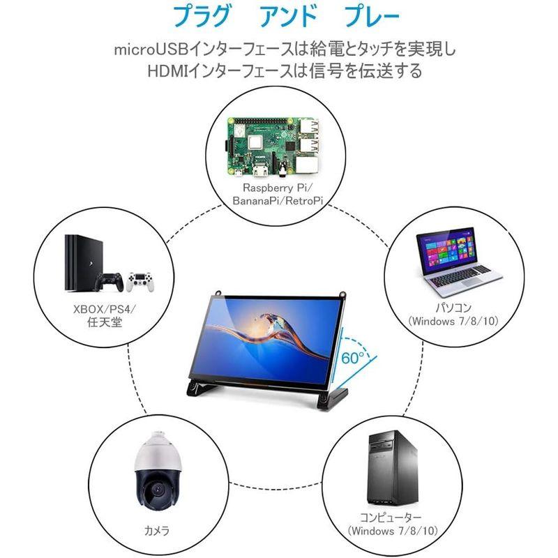 ROADOM 7インチ Raspberry Pi用タッチモニター IPS 1024X600 スピーカー内蔵 Raspberry Pi 4/3｜pochon-do｜06