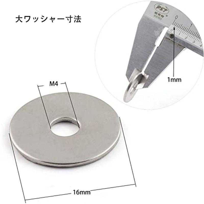 平ワッシャー フラットワッシャー 平座金 ガスケットファスナー (M4×16mm×1mm)50個入り｜pochon-do｜15