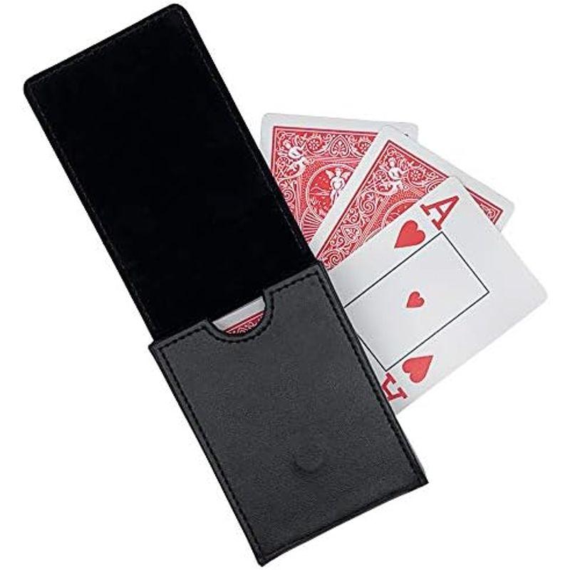 Luck Lab シングルデッキ レザー トランプ ケース/ホルダー - ブラック - ポーカーとブリッジサイズのカードにフィット｜pochon-do｜10