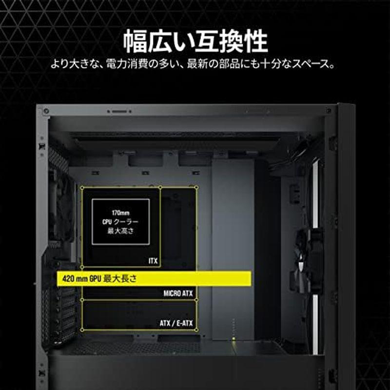 CORSAIR 5000D 強化ガラス製ミドルタワー ATX ケース、ブラック CC-9011208-WW｜pochon-do｜10