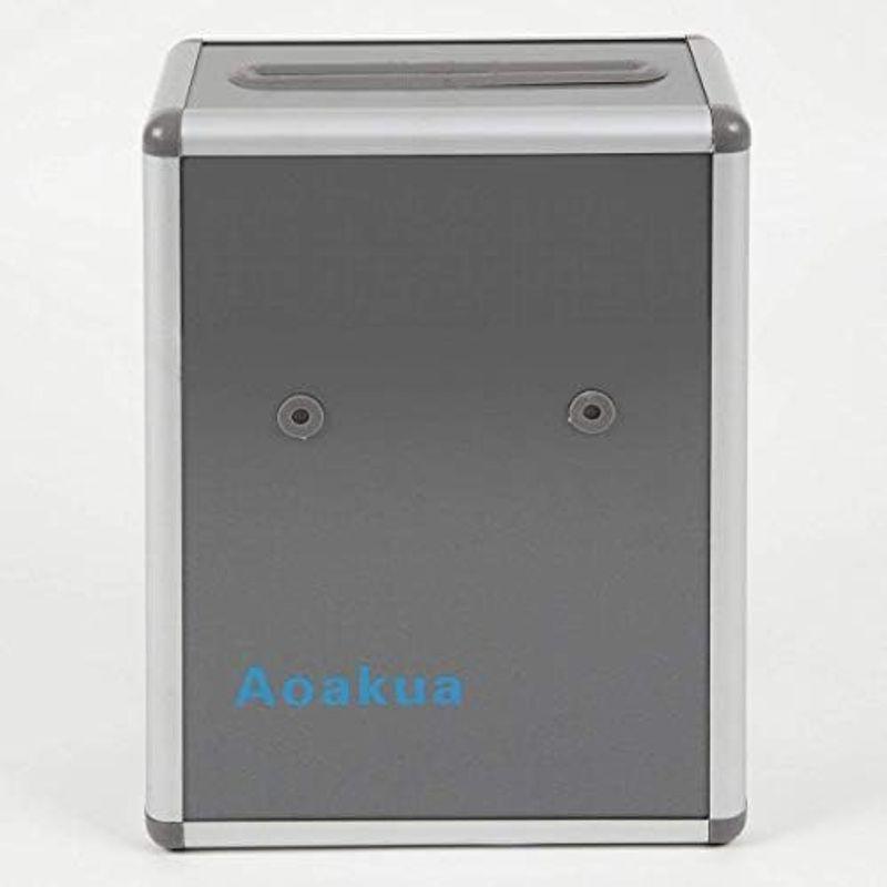 Aoakua 鍵付きBOX 募金箱 応募箱 投票箱 シルバーグレー W22cm (High:18cm（4個セット）)｜pochon-do｜18