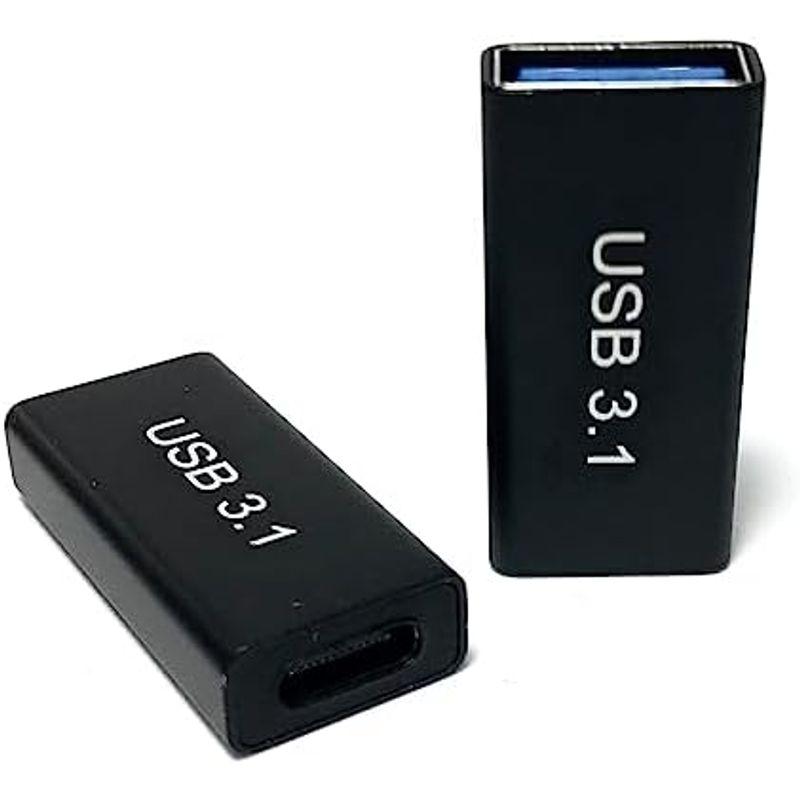 AGG USB変換コネクタ 2P USB3.1 Gen2 (USB 3.2 Gen2) L字型D USB-A (メス) - USB-C (メ｜pochon-do｜03