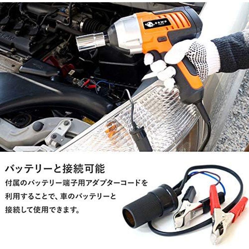 電動インパクトレンチ タイヤ交換 工具 ソケット付き シガー電源 12V 自動車用 XG747｜pochon-do｜04