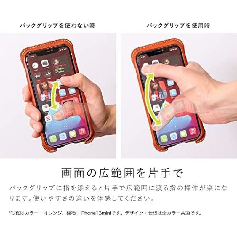 HUKURO iPhone13 mini 用 ケース 革 NEW (左手持ち, ブラウン)｜pochon-do｜11