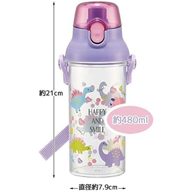 スケーター(Skater) 子供用 水筒 クリアボトル 480ml ハッピー&スマイル 女の子 日本製 PSB5TR｜pochon-do｜02