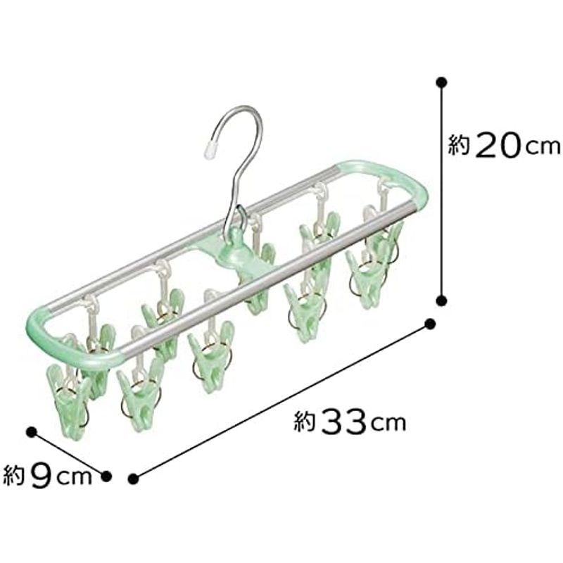 オーエ アルモア 角ハンガー ピンチ24個付 グリーン｜pochon-do｜07