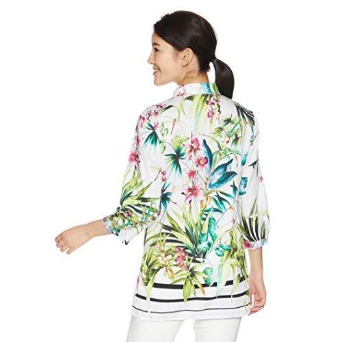 流行に ナラ カミーチェ トロピカルプリント七分袖シャツ 10 91 02 261 レディース ホワイト 日本 M 日本サイズ9 号相当 安い Regionmarket Store