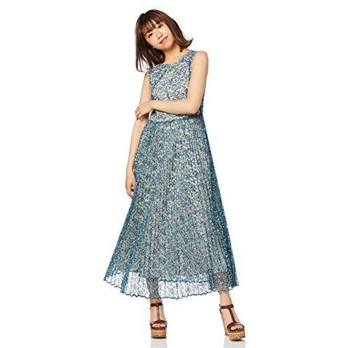 新着商品 マーキュリーデュオ ワンピース レース プリントフラワープリーツワンピース レディース ブルー 日本 F Free 正規品 Met Gov Bs