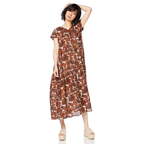 レビューで送料無料 ローズバッド ワンピース リゾートプリントティアードワンピース レディース ブラウン 日本 Free サイズ 公式店舗 Sushidehandroll Com