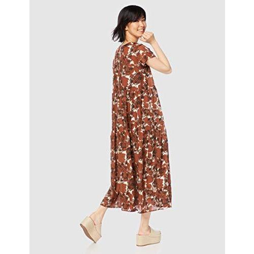 レビューで送料無料 ローズバッド ワンピース リゾートプリントティアードワンピース レディース ブラウン 日本 Free サイズ 公式店舗 Sushidehandroll Com