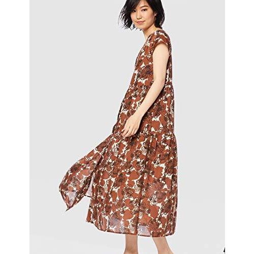 レビューで送料無料 ローズバッド ワンピース リゾートプリントティアードワンピース レディース ブラウン 日本 Free サイズ 公式店舗 Sushidehandroll Com