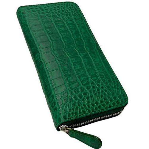 新版 クロコダイル型押し 緑の牛革長財布 金運カラーの新定番 グリーン 格安即決 Wjhni Com