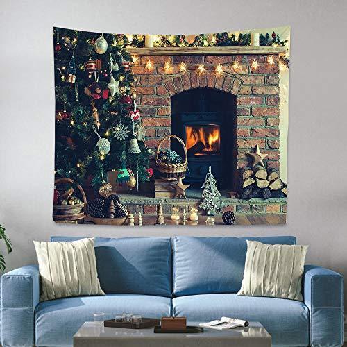 Refoiner タペストリー クリスマス 飾り おしゃれ 壁掛け 飾られたクリスマスツリーと暖炉 暖かい火 暖かいクリ A B08m95b6gg ぽちょん堂 通販 Yahoo ショッピング