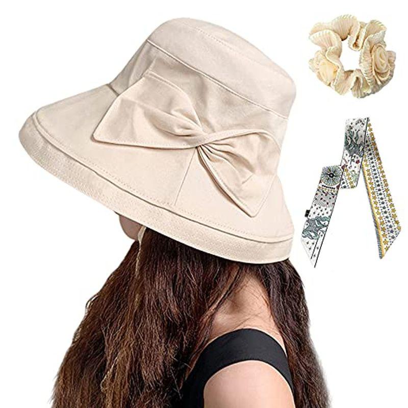 最大77％オフ F.ZH UVカット帽子 レディース ハット つば広 小顔効果 紫外線対策 遮光 大きいサイズ 激安の 吸汗通気 折りたたみ 日焼け防止 リボン 日