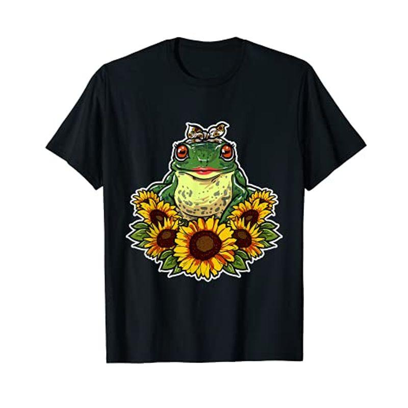 かわいい愛のヒキガエルのギフトのひまわりの装飾のカエル Tシャツ ぽちょん堂本店 通販 Yahoo ショッピング