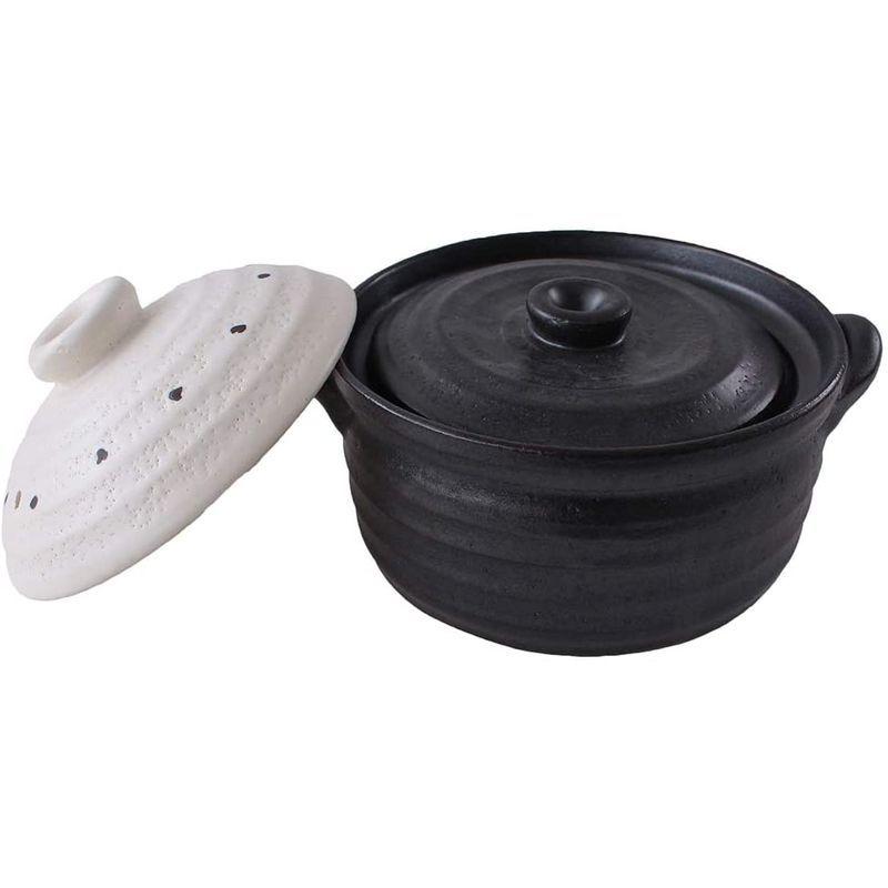 アンドエヌイー Ne 萬古焼 メタルih炊飯鍋 ドットホワイト 2合炊 Nmy M8767