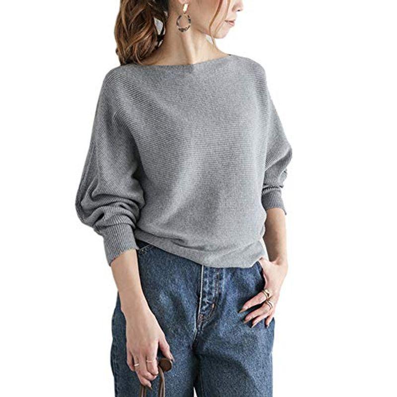 Ailiti ドルマンニット セーター レディース ボートネック リブニット トップス 大人 おしゃれ 可愛い グレー ぽちょん堂本店 通販 Yahoo ショッピング