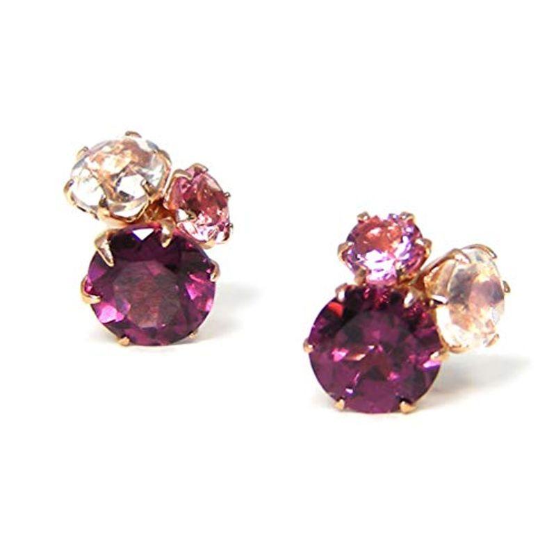 室外 ロードライトガーネット ピンクゴールド K18 18金 18K ピアス