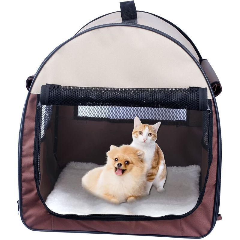 ペットハウス 犬猫 アウトドア用 ペットケージ M ソフトタイプ 犬ケージ 猫ケージ メッシュサークル 車用 ペットクレート 屋内 グレー色 屋外小型犬 ペットサークル 犬 ハウス 折りたたみ ペットテント 外泊 市販