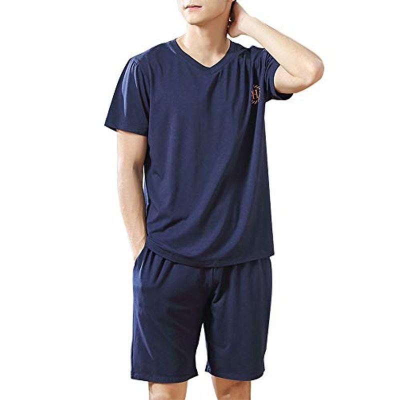 パジャマ メンズ 夏 半袖 ルームウェア 部屋着 ポケット付き 軽い 薄手 快適 軽い 薄手 上下セット ぽちょん堂本店 通販 Yahoo ショッピング
