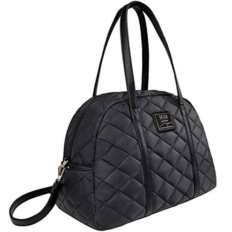MUM マザーズバッグ 黒 キルティング 軽量 大容量 ショルダー