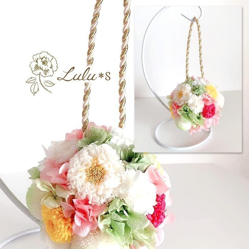 Lulus ルルズ ＊和装ボールブーケ＊ プリザーブドフラワー ウェディング ブライダル 迎春 和装 ブーケサイズ:全長×持ち紐上部から約 Lulus ルルズ ＊和装ボールブーケ＊ プリザーブドフラワー ウェディング ブライダル 迎春 和装 ブーケサイズ 全長×持ち紐上部から約