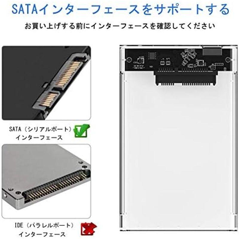 YFFSFDC HDD ケース USB3.0 SSD ボックス 2.5インチ ネジ&工具不要 SATA III 外付けハードディスク 5Gb｜pochonn-do｜06