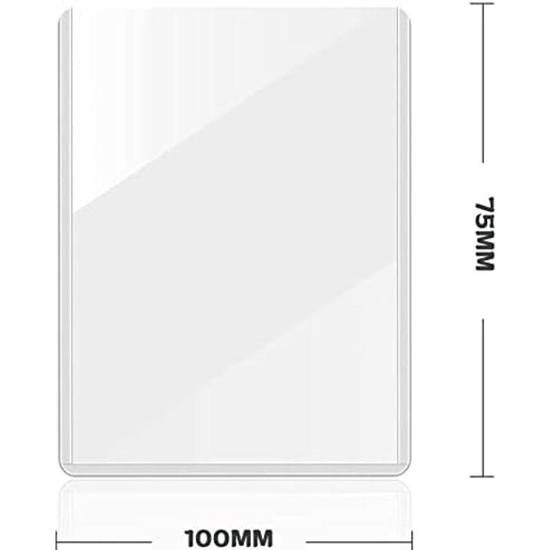 トップローダー レギュラー カードローダー トレーデングカード 収納 保管 PVC素材 折れ キズ防止 超ー透明 クリアホワイト(120枚セ｜pochonn-do｜08
