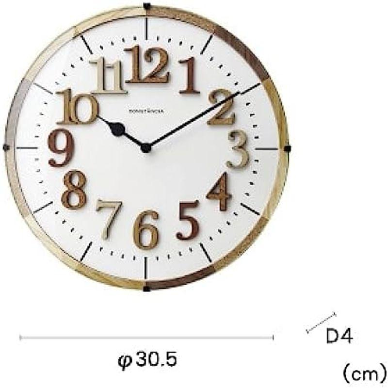 インターフォルム 掛け時計 電波時計 CL-9706 ティール ブラウン ホワイト 30.5? ナチュラル 北欧｜pochonn-do｜02
