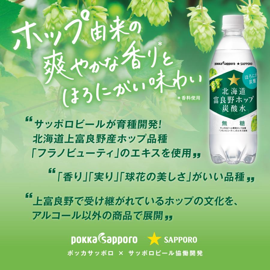 pokka sapporo（ポッカサッポロ） 送料無料 富良野ホップ炭酸水 500ml