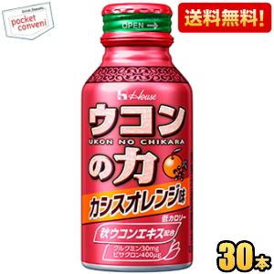 【30本入】送料無料 ハウスウェルネス ウコンの力 カシスオレンジ味 ウコンエキスドリンク 100mlボトル缶 30本入 の商品画像