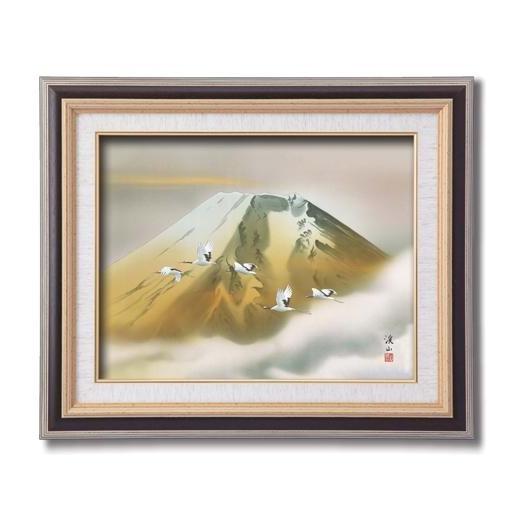 日本画 額縁 F6サイズ 赤富士 縁起物 開運 金運 インテリア 壁掛けの画像
