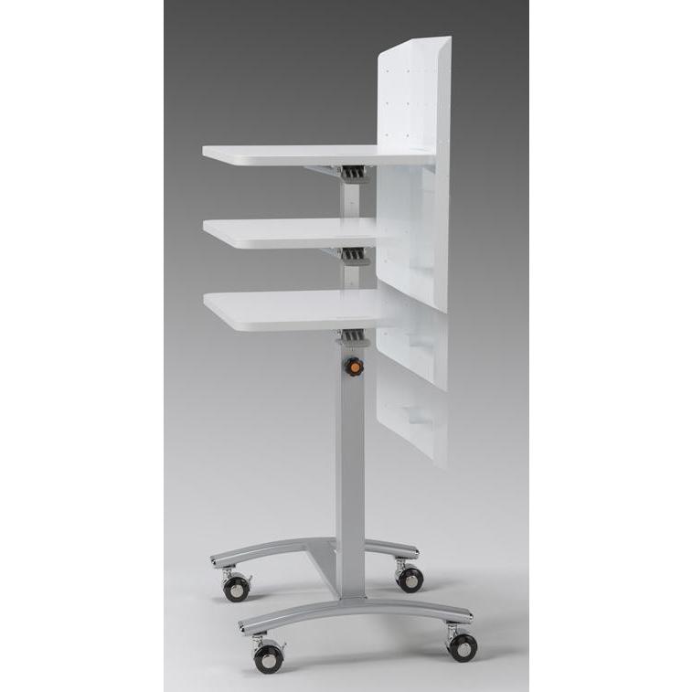 講演台 ホワイト キャスター付き キャスター 演説台 演台 : Pocket