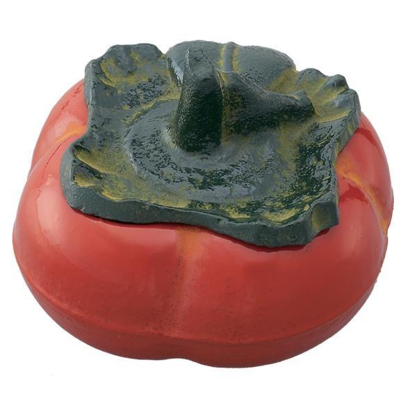 練朱肉 南部鉄器 柿 6.6cm丸 高級美術鉄器 現代工芸 日本製の画像