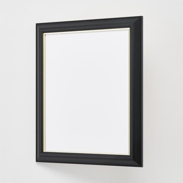 額縁 A4サイズ ブラックレザー 297×210mm アルミフレーム デッサン額の画像