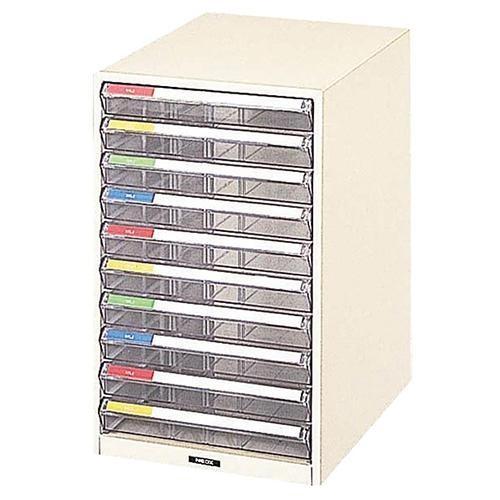 レターケース B4 10段 透明引出し スチール製 書類 整理 カラー分類の画像