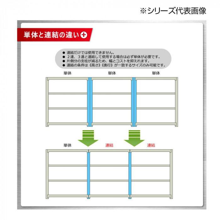 スチールラック 耐荷重300kg 4段 連結タイプ 倉庫 棚 ニューアイボリー 日本製_4