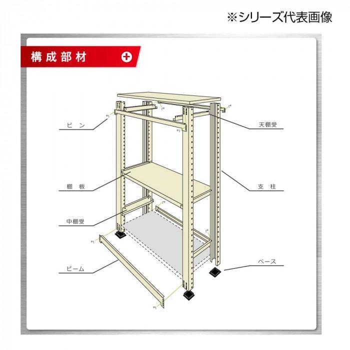 スチールラック 耐荷重５００ｋｇ ３段 単体型 奥行７５０ｍｍ アイボリー_2