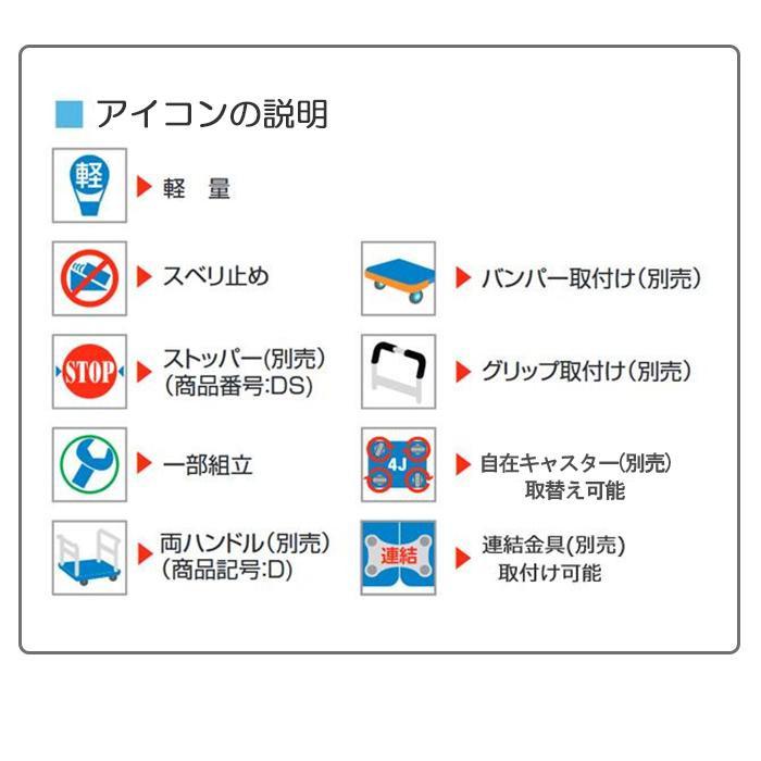 プロ　静音台車　ハンドル固定式　最大積載量300kg　PLA300YES6