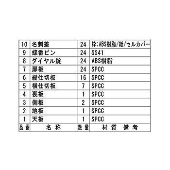 メールボックス 3列8段 24人用 ダイヤル錠 ホワイト スチール製 鍵付_2