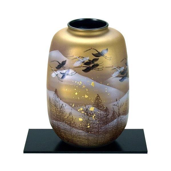 公式の 九谷焼 花瓶 一輪挿し 陶器 陶器花瓶 おしゃれ 8号 金箔鶴木立連山 信頼 Www Maxipiso Com Ar